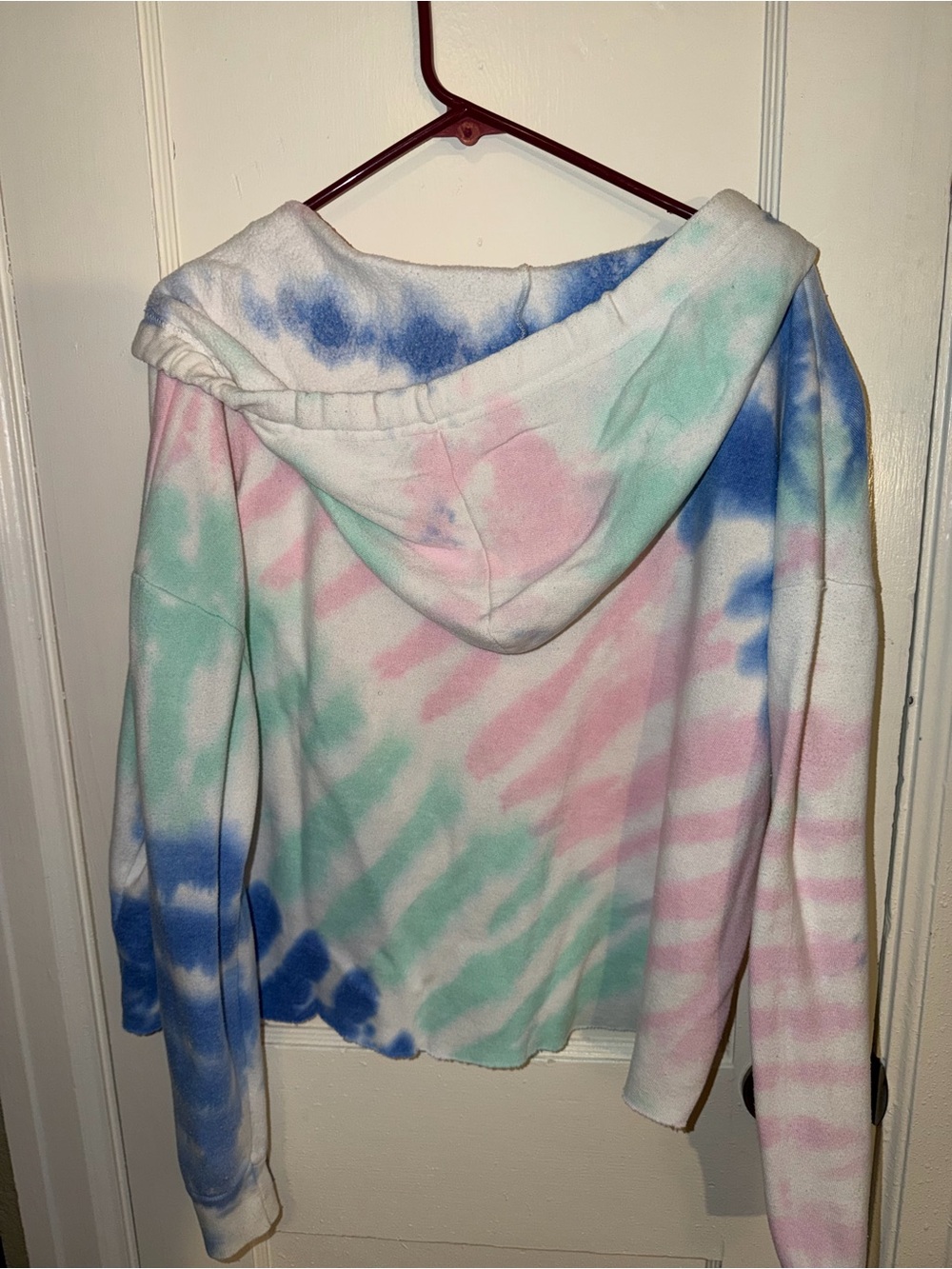 Ocean Drive Pastel Tie-Dye Crewneck Cropped Oversized Hoodie. Like new. Size M - Picture 3 of 3